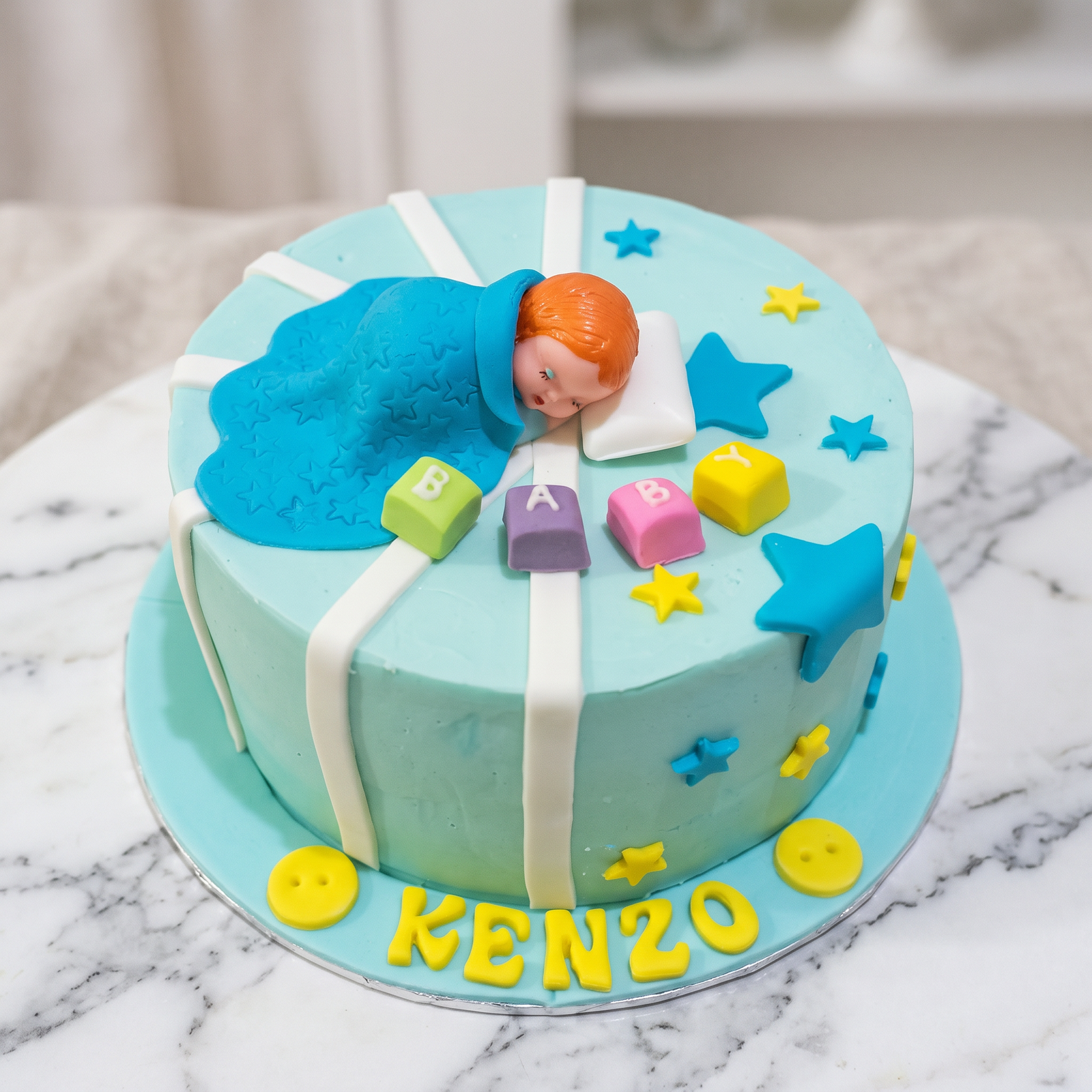 Kue Aqiqah/Baby Shower Biru