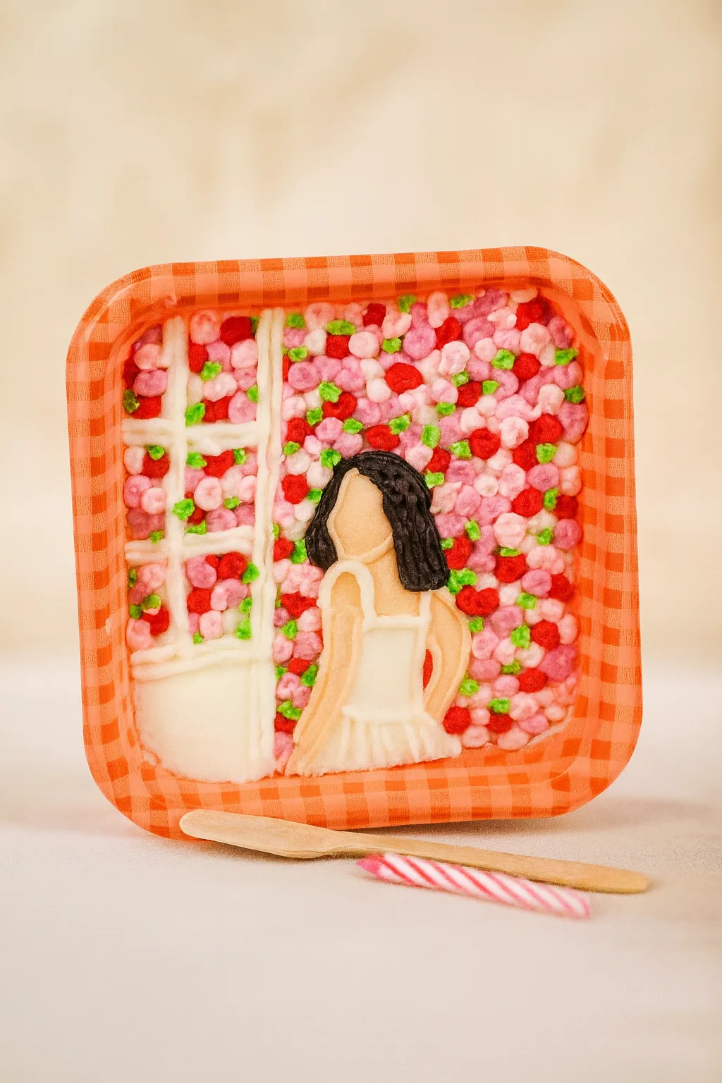 Bento Cake Karakter Gadis di Taman Bunga