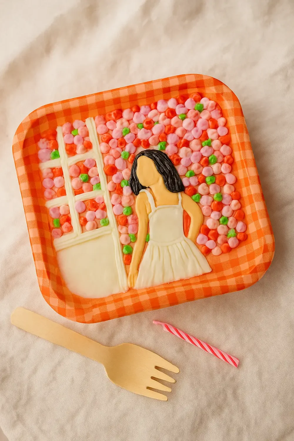 Bento Cake Gadis & Bunga Merah Jambu